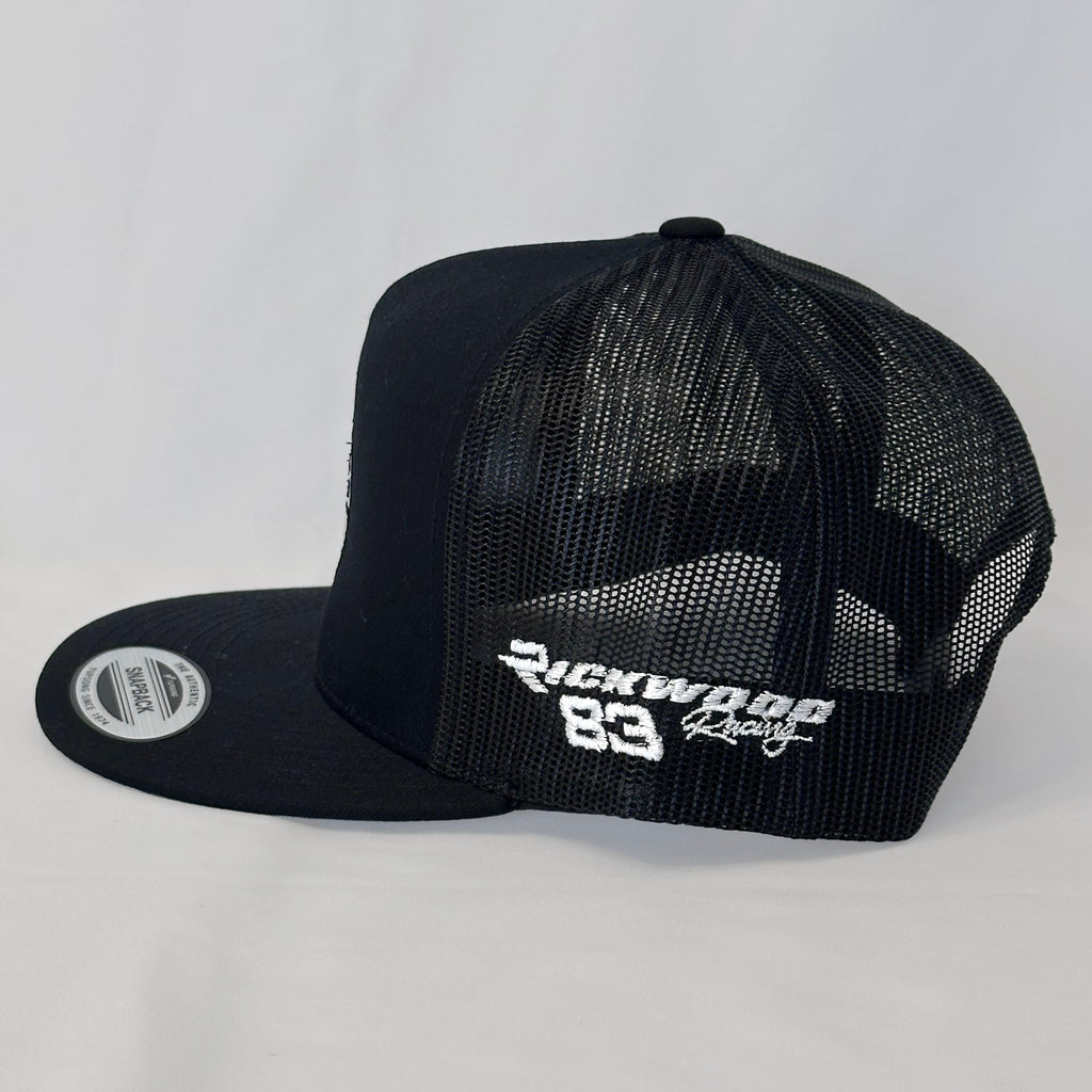 Black trucker style hat