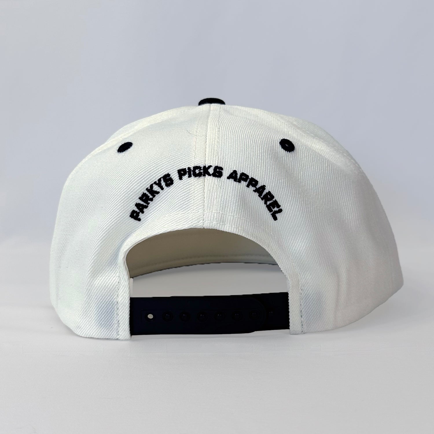 Parkys Picks rare white snapback hat with authentic Yupoong premium stitching