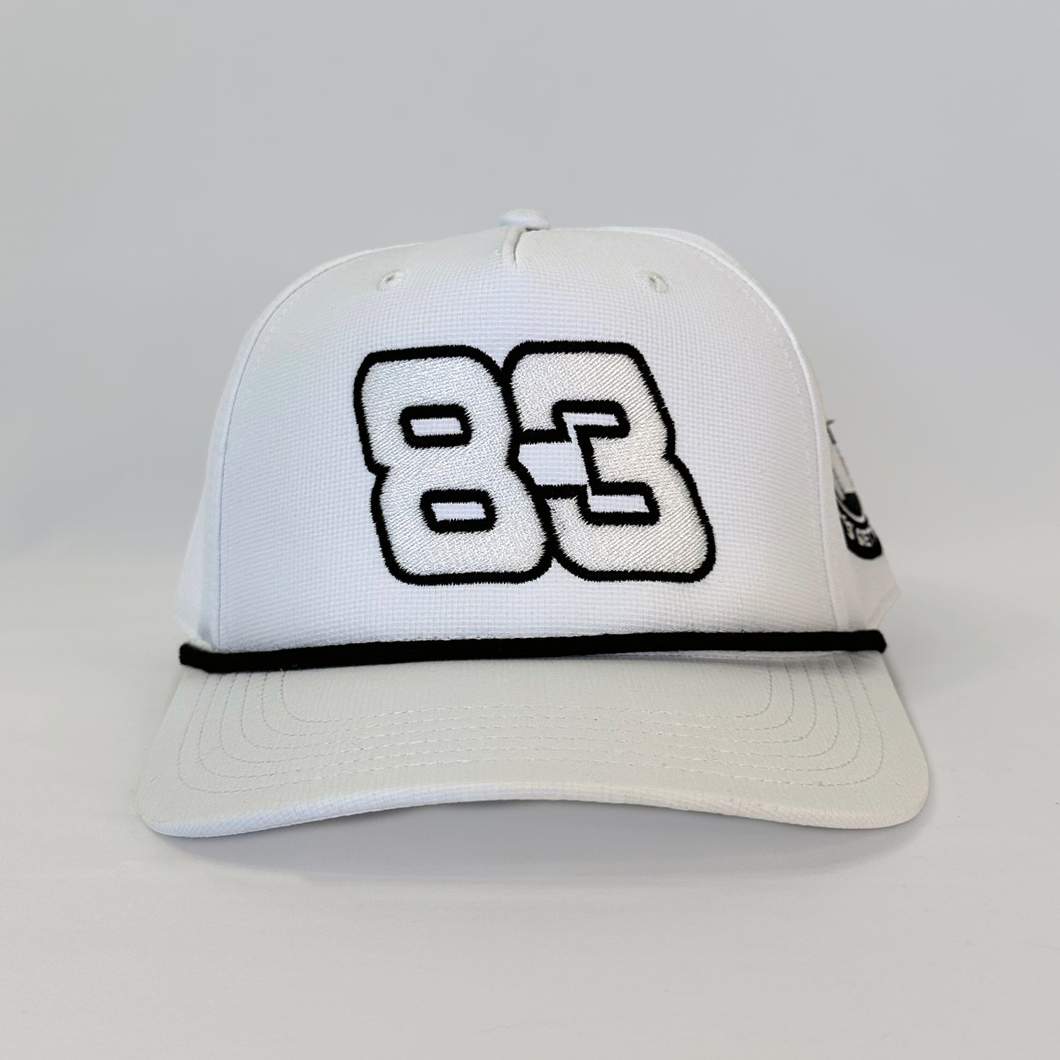 Parky’s Picks Rickwood Racing Race Day Hat #83 BJR Full White Premium Snapback with high-quality stitching.