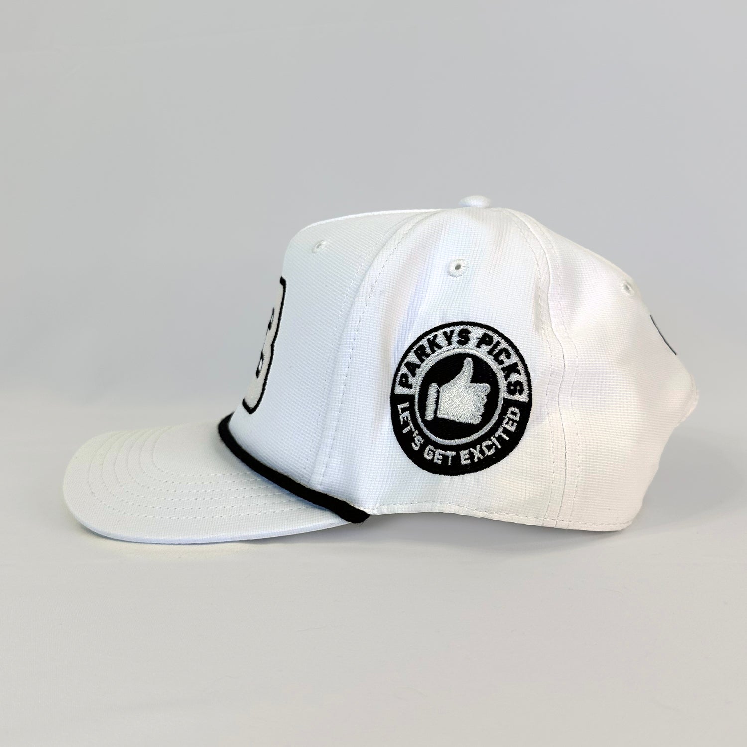 Parky’s Picks Rickwood Racing Race Day Hat #83 BJR Full White Premium Snapback with high-quality stitching.